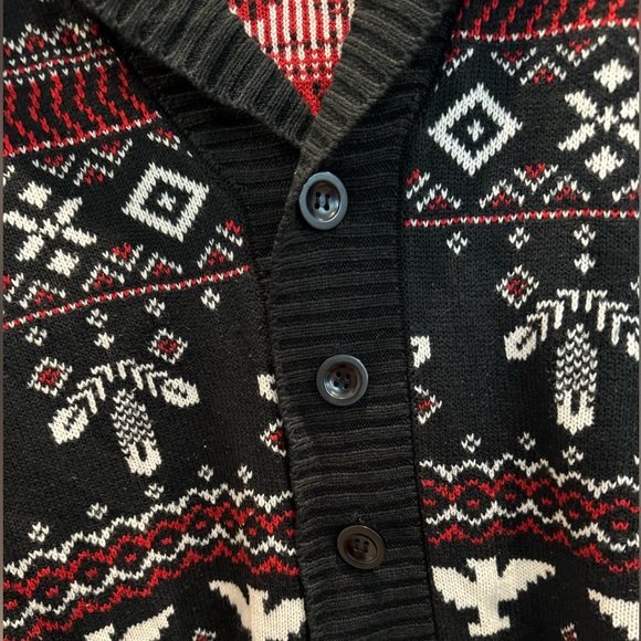 21men Holiday Button Down Cardigan- size S - Picture 10 of 11